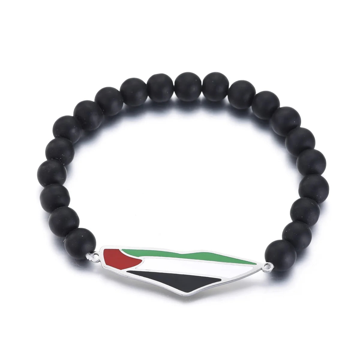 Palestine Map With Flag Beads Ball Bracelet