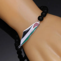 Palestine Map With Flag Beads Ball Bracelet